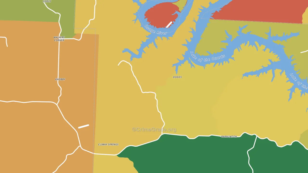 Climax Springs, MO Map of Assault Rates