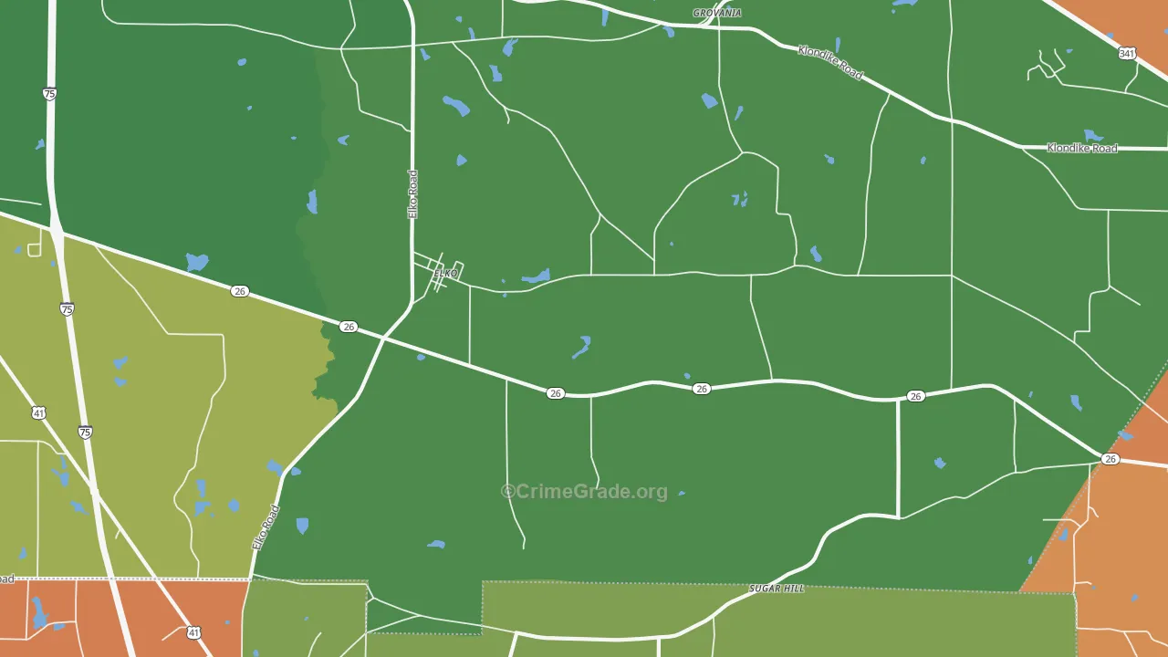 Clinchfield, GA Map of Assault Rates