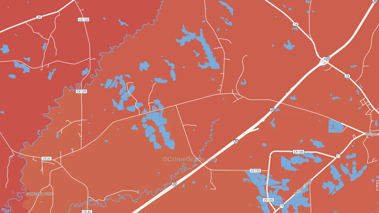 Clinton, AL Map of Assault Rates