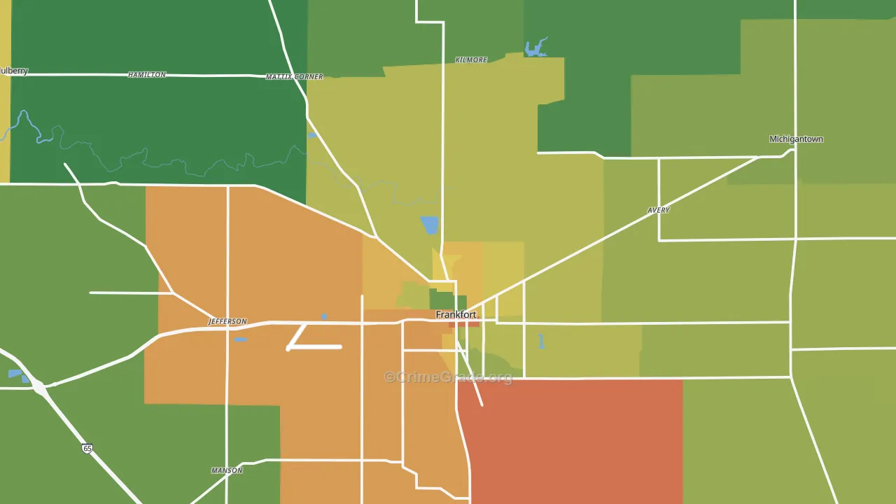 Clinton County, IN Map of Assault Rates