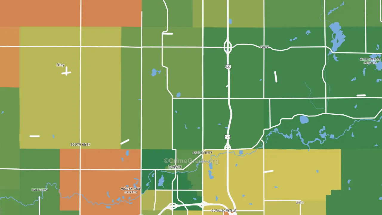 Clinton County, MI Map of Assault Rates