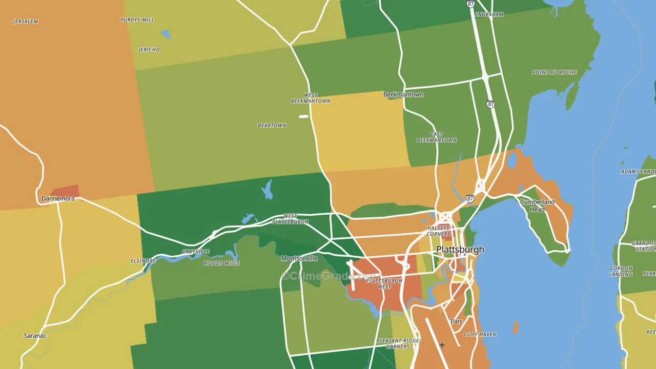 Clinton County, NY Map of Assault Rates