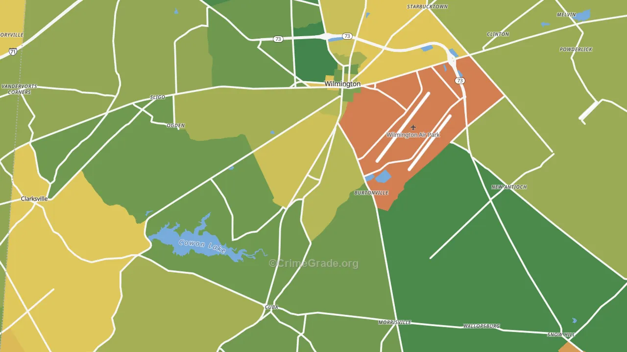Clinton County, OH Map of Assault Rates