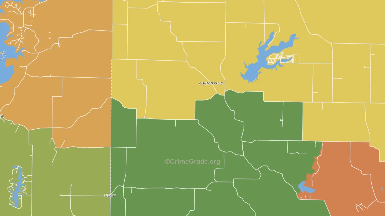 Clinton Falls, IN Map of Assault Rates