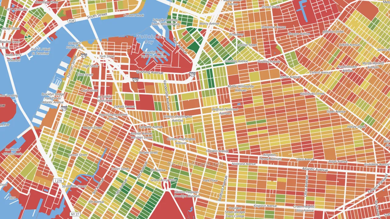 Clinton Hill, Brooklyn, NY Map of Assault Rates