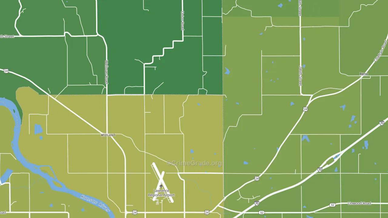 Clinton, KS Map of Assault Rates