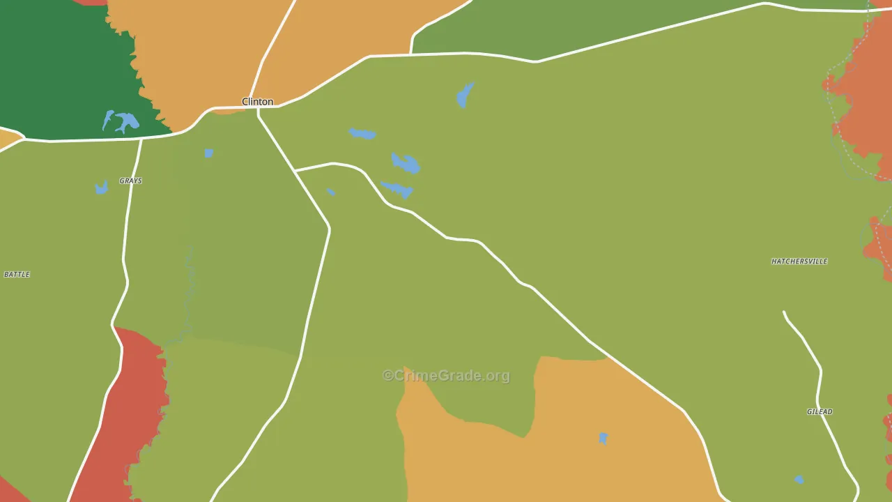 Clinton, LA Map of Assault Rates