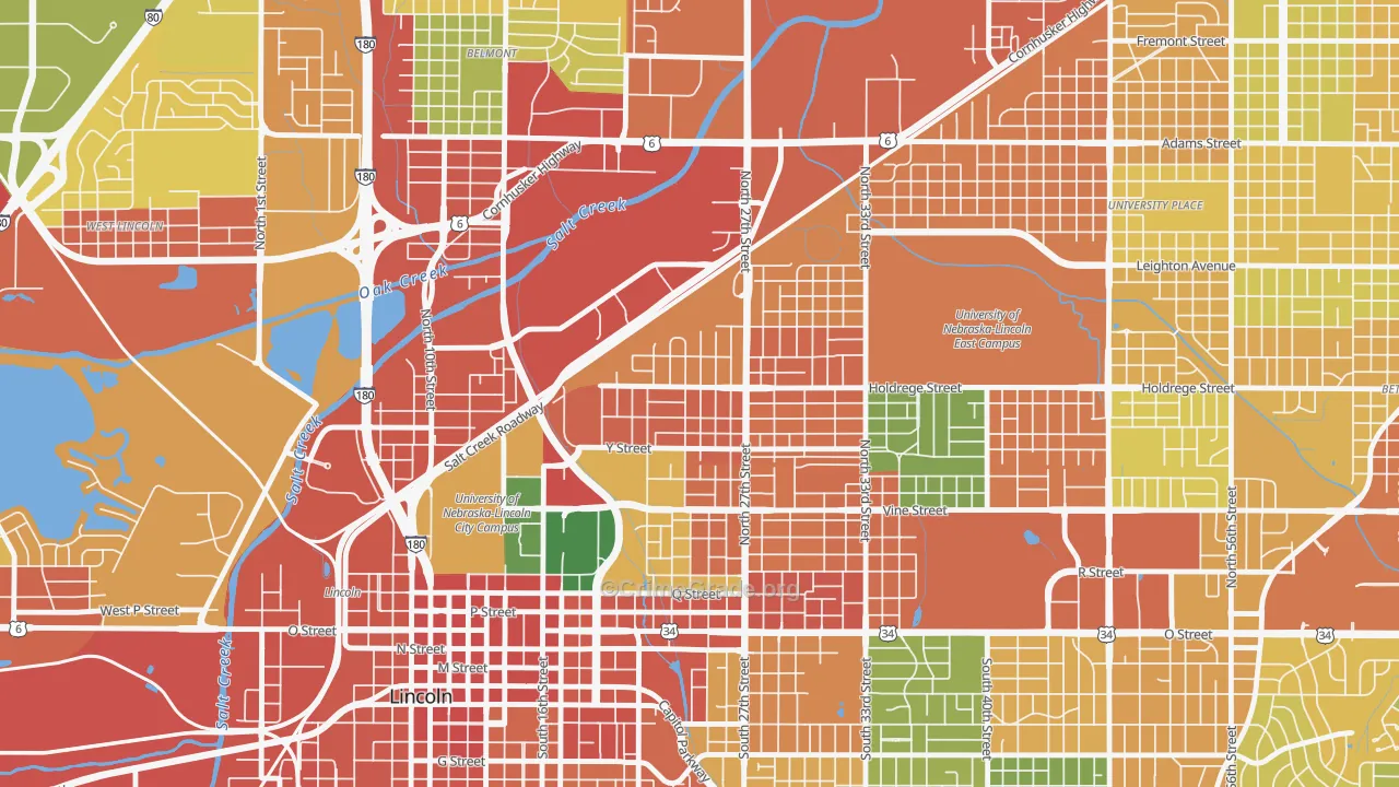 Clinton, Lincoln, NE Map of Assault Rates