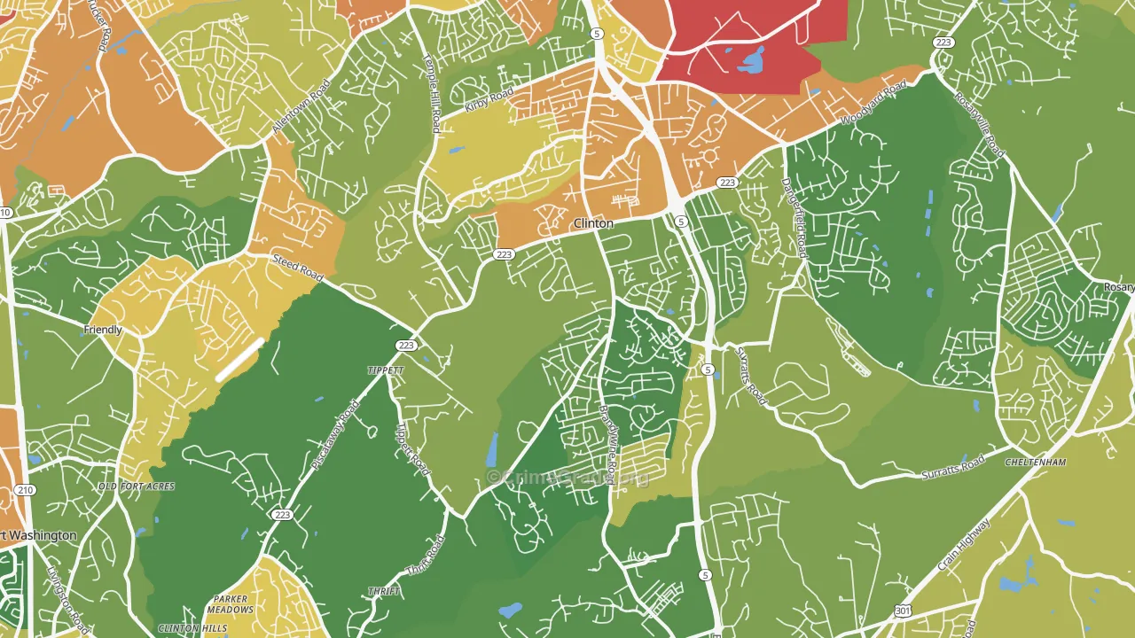 Clinton, MD Map of Assault Rates