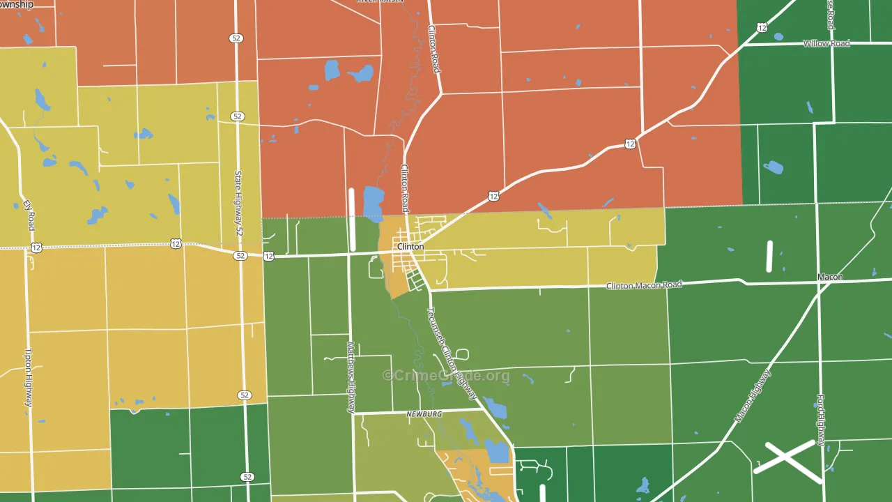 Clinton, MI Map of Assault Rates