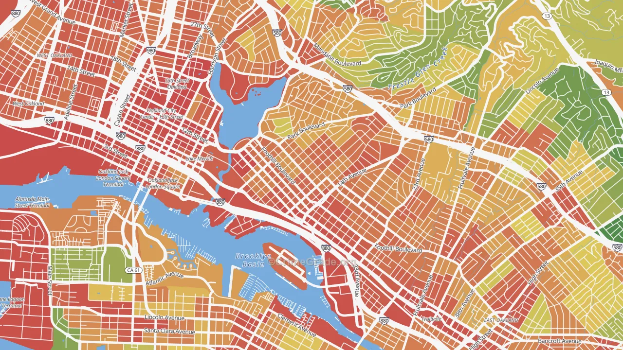 Clinton, Oakland, CA Map of Assault Rates