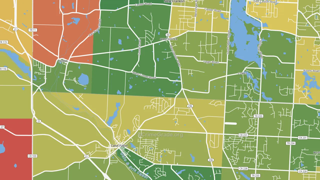 Clinton, OH Map of Assault Rates