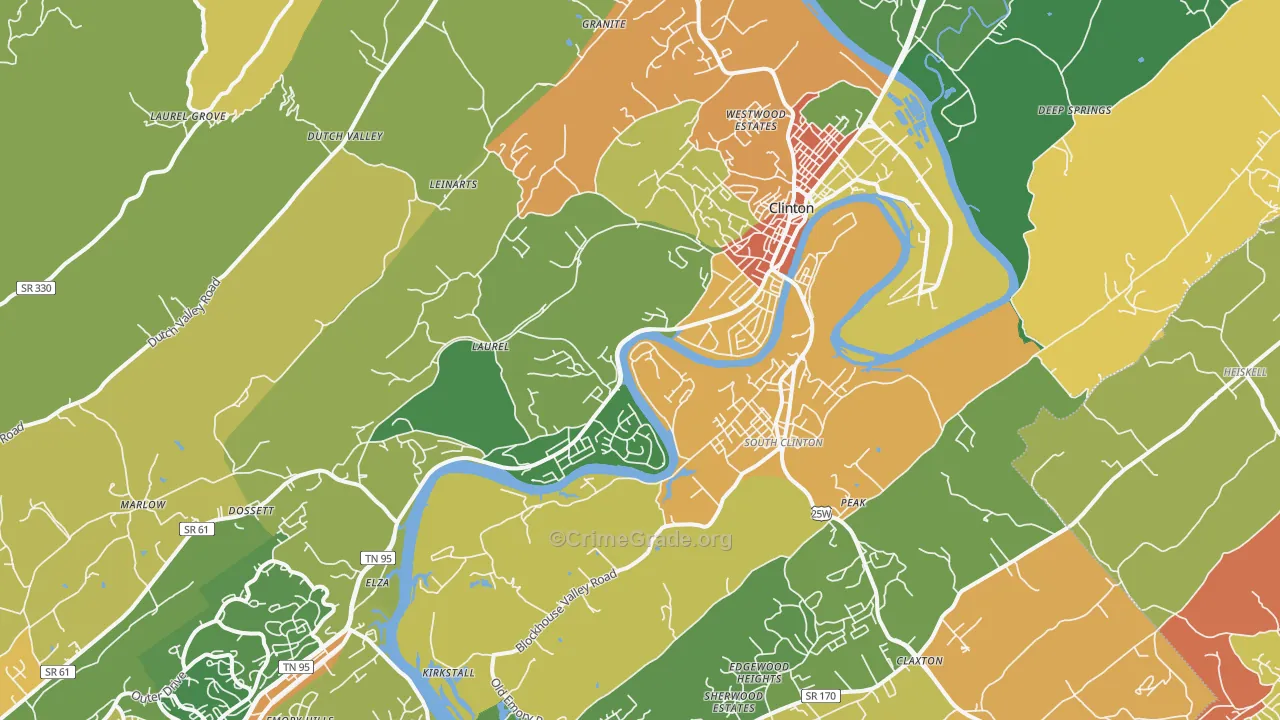Clinton, TN Map of Assault Rates