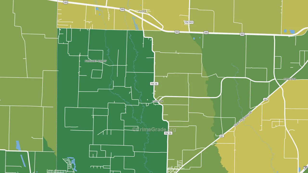 Clinton, TX Map of Assault Rates