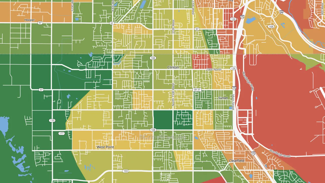 Clinton, UT Map of Assault Rates