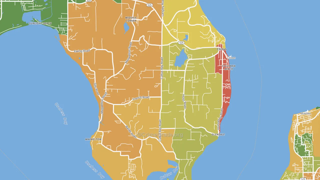Clinton, WA Map of Assault Rates