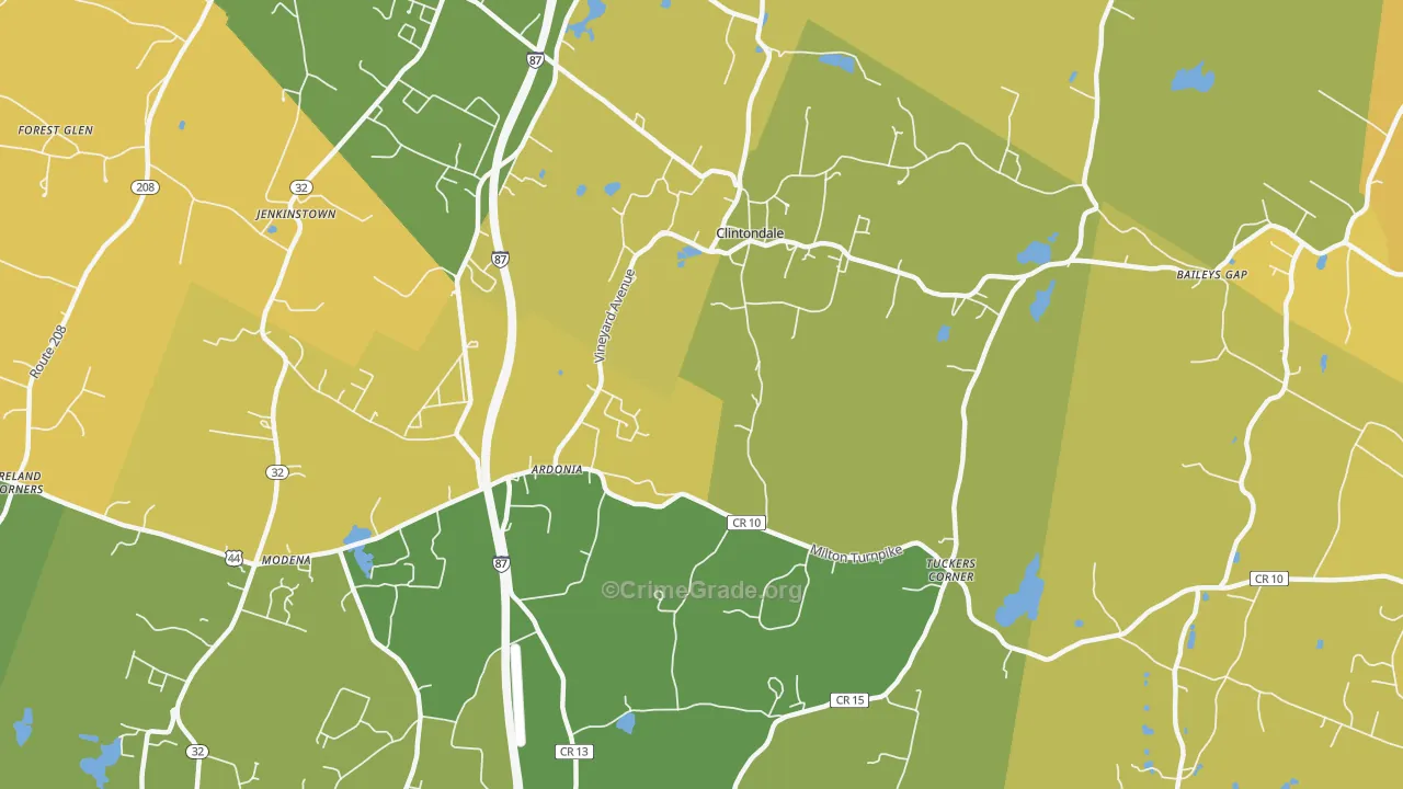 Clintondale, NY Map of Assault Rates