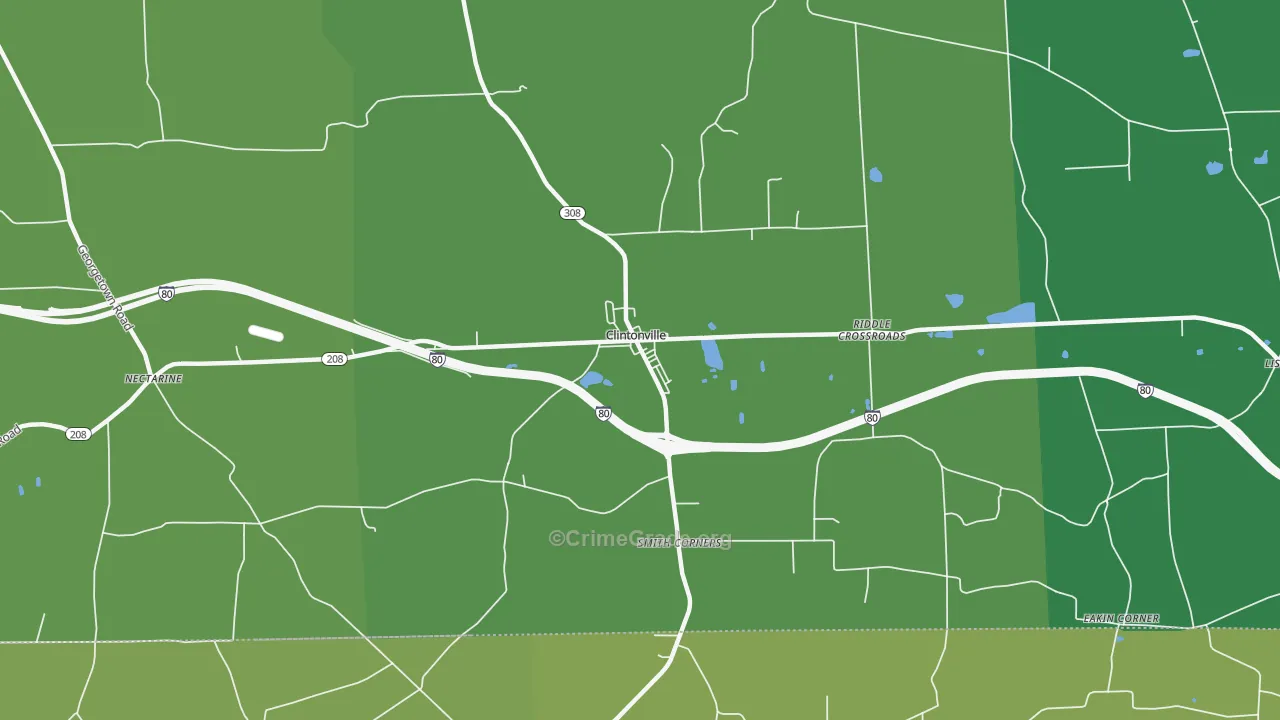 Clintonville, PA Map of Assault Rates