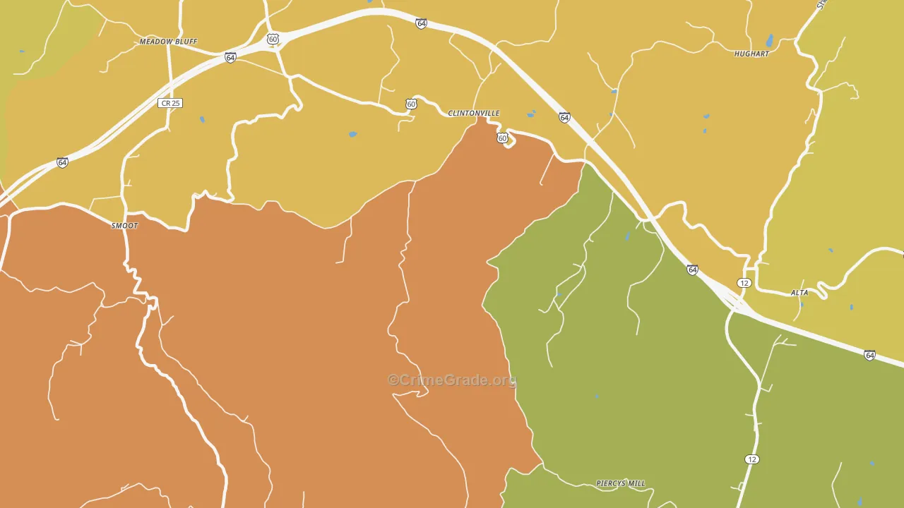 Clintonville, WV Map of Assault Rates