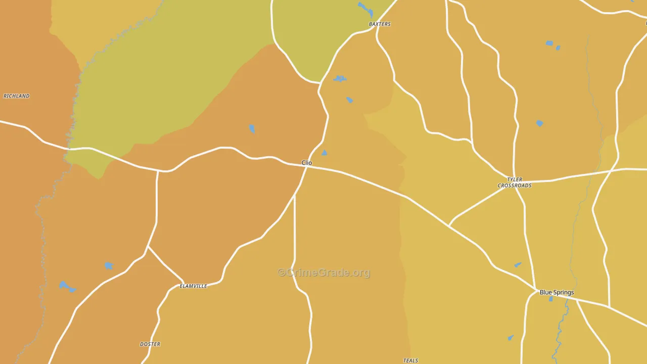 Clio, AL Map of Assault Rates