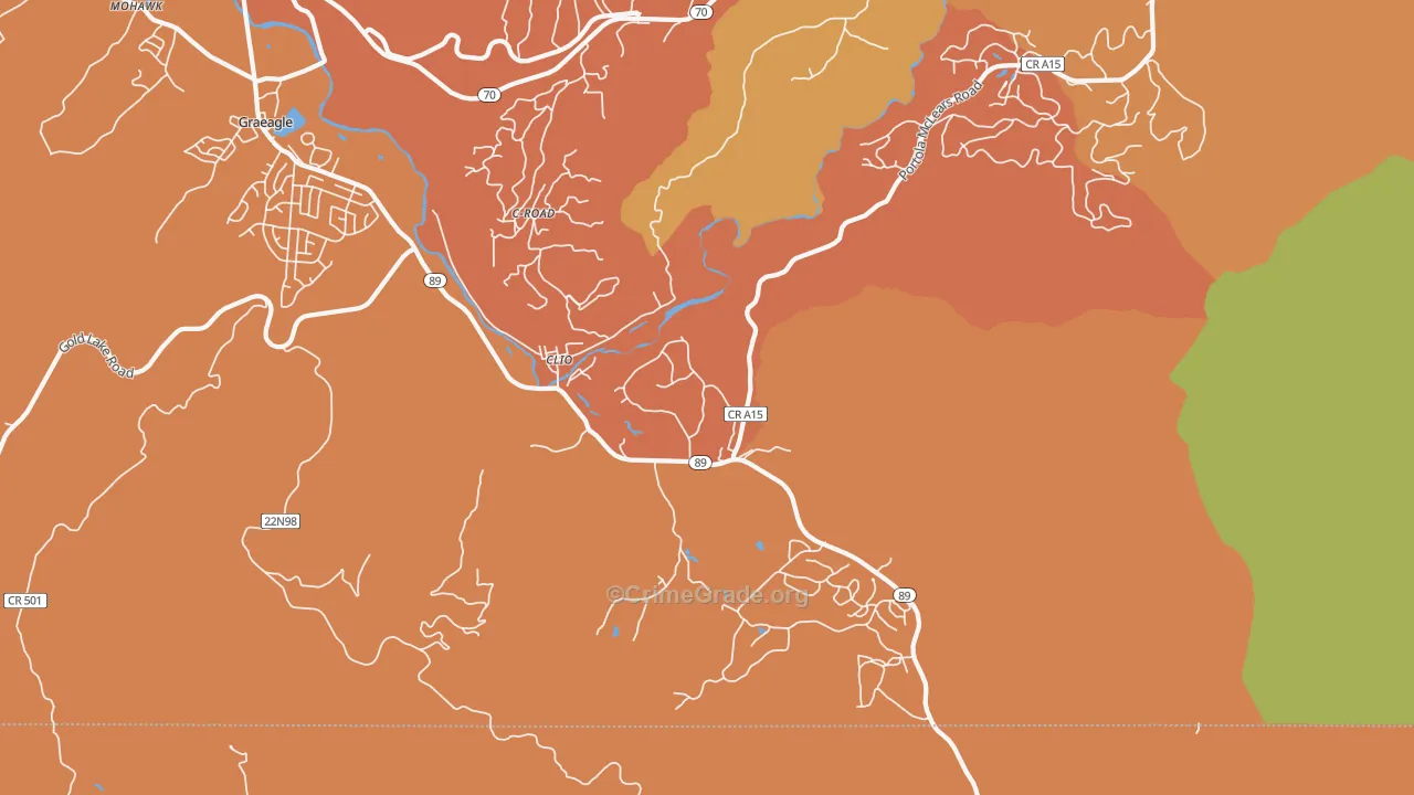 Clio, CA Map of Assault Rates