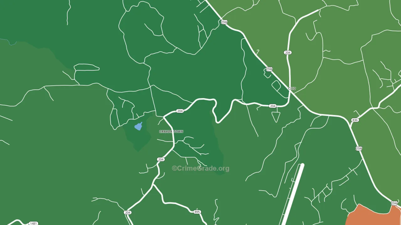 Clio, KY Map of Assault Rates