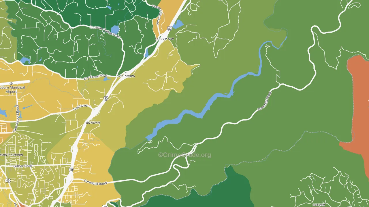 Clipper Gap, CA Map of Assault Rates