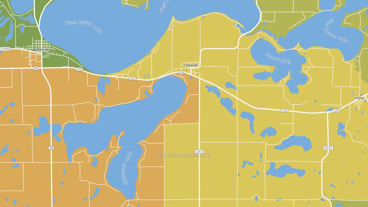 Clitherall, MN Map of Assault Rates