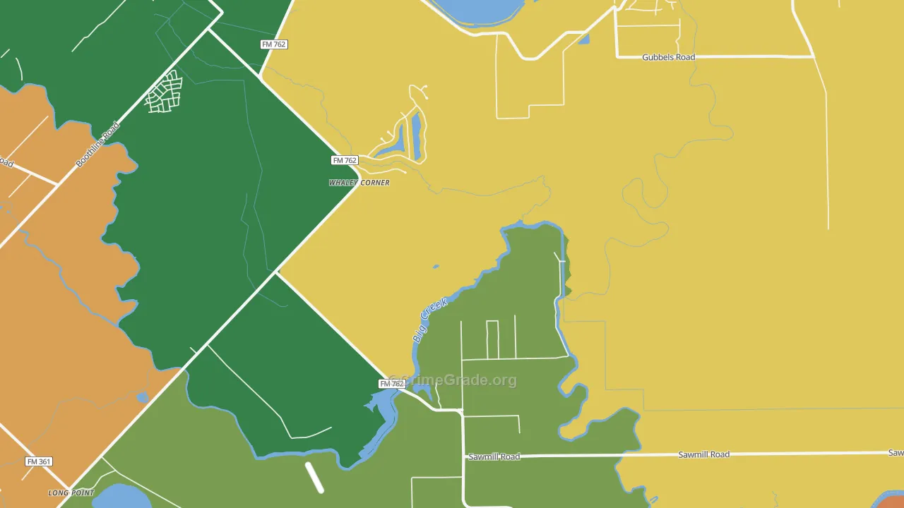 Clodine, TX Map of Assault Rates