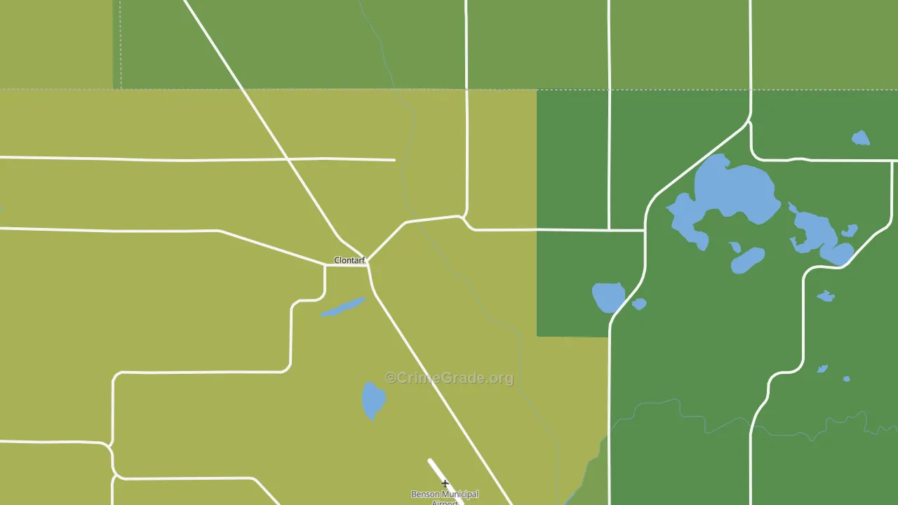 Clontarf, MN Map of Assault Rates