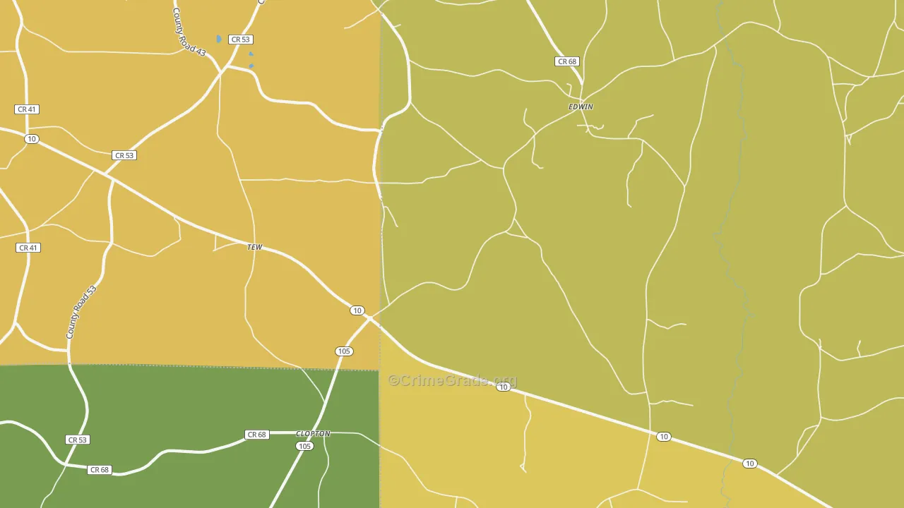Clopton, AL Map of Assault Rates
