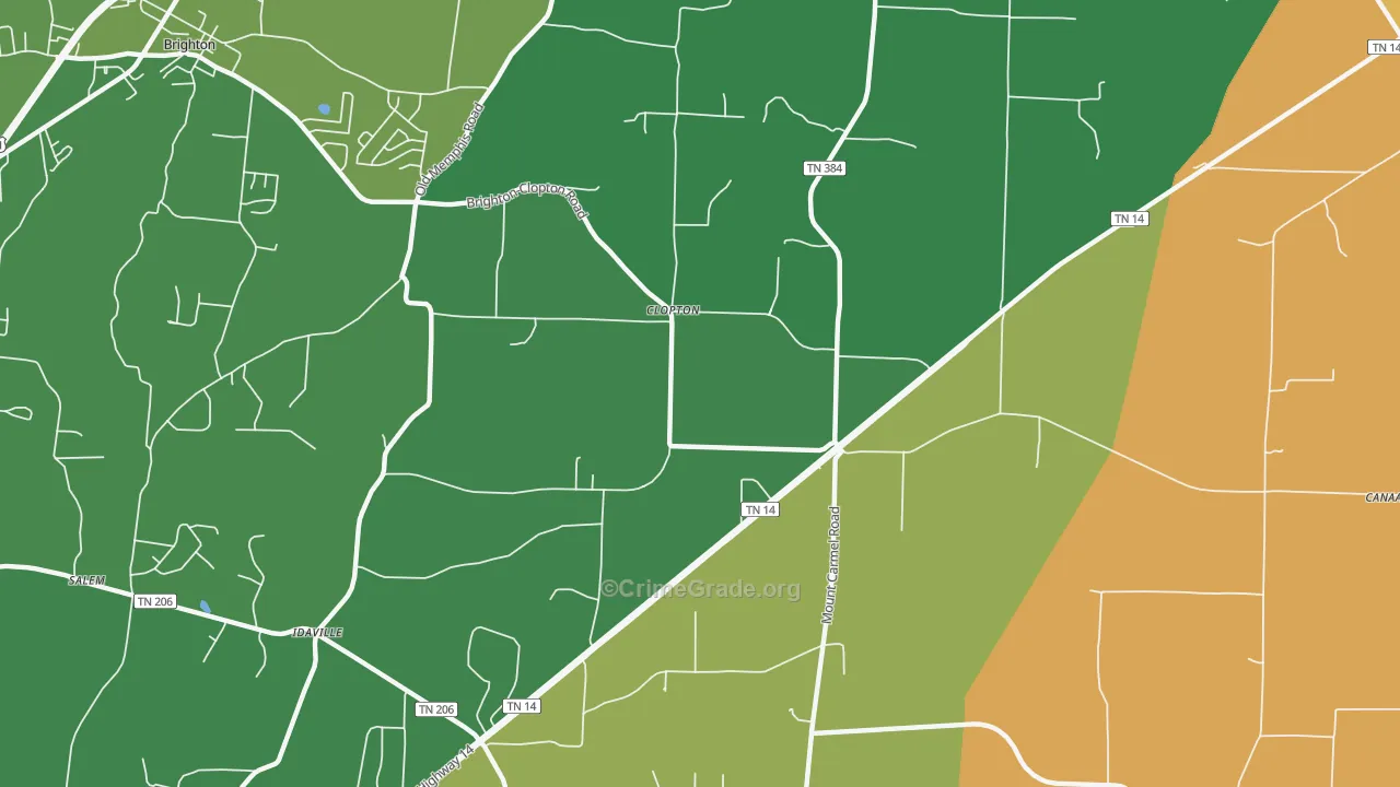 Clopton, TN Map of Assault Rates