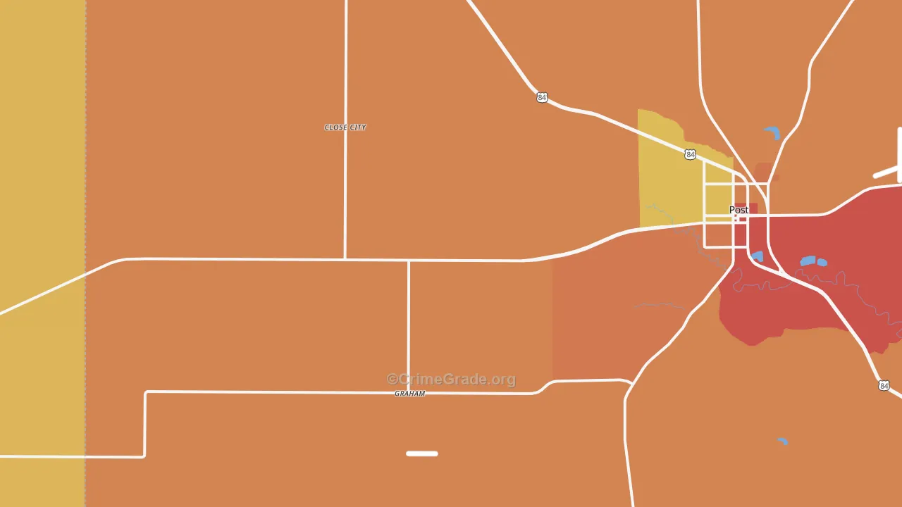 Close City, TX Map of Assault Rates