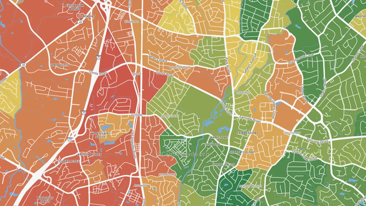 Closeburn-Glenkirk, Charlotte, NC Map of Assault Rates