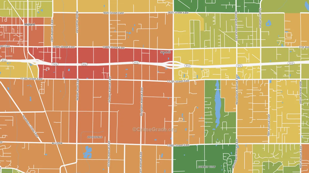 Clover Creek, WA Map of Assault Rates