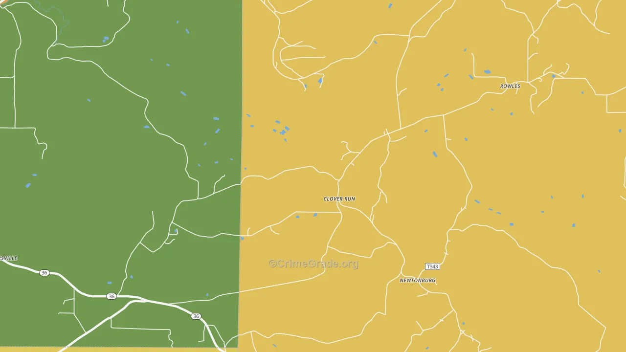Clover Run, PA Map of Assault Rates