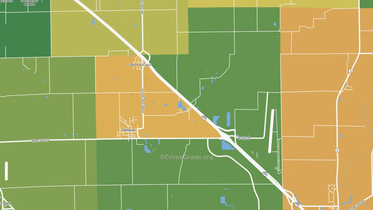 Clover Village, IN Map of Assault Rates
