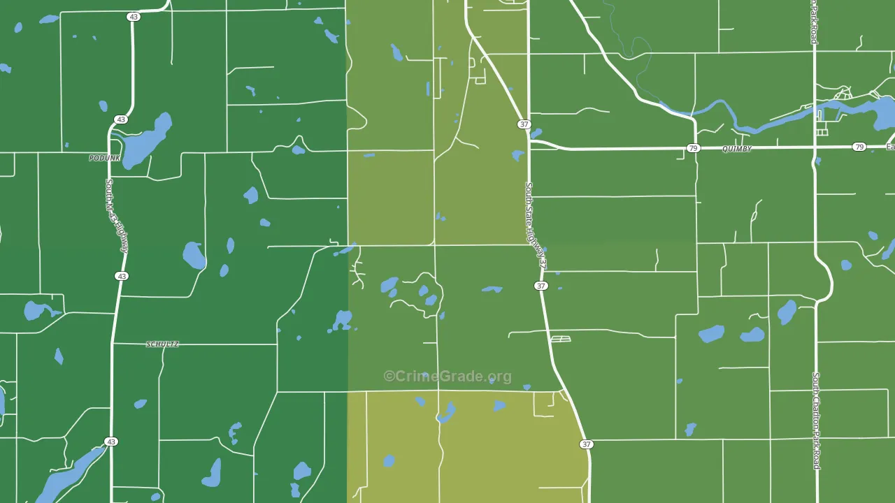 Cloverdale, MI Map of Assault Rates