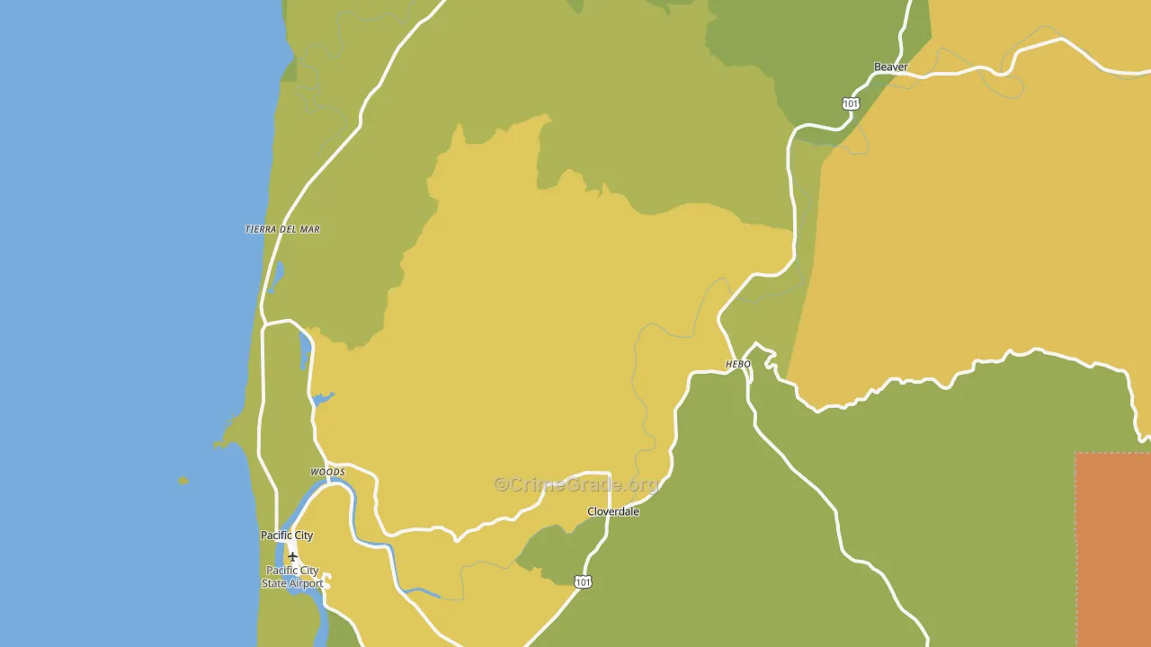 Cloverdale, OR Map of Assault Rates