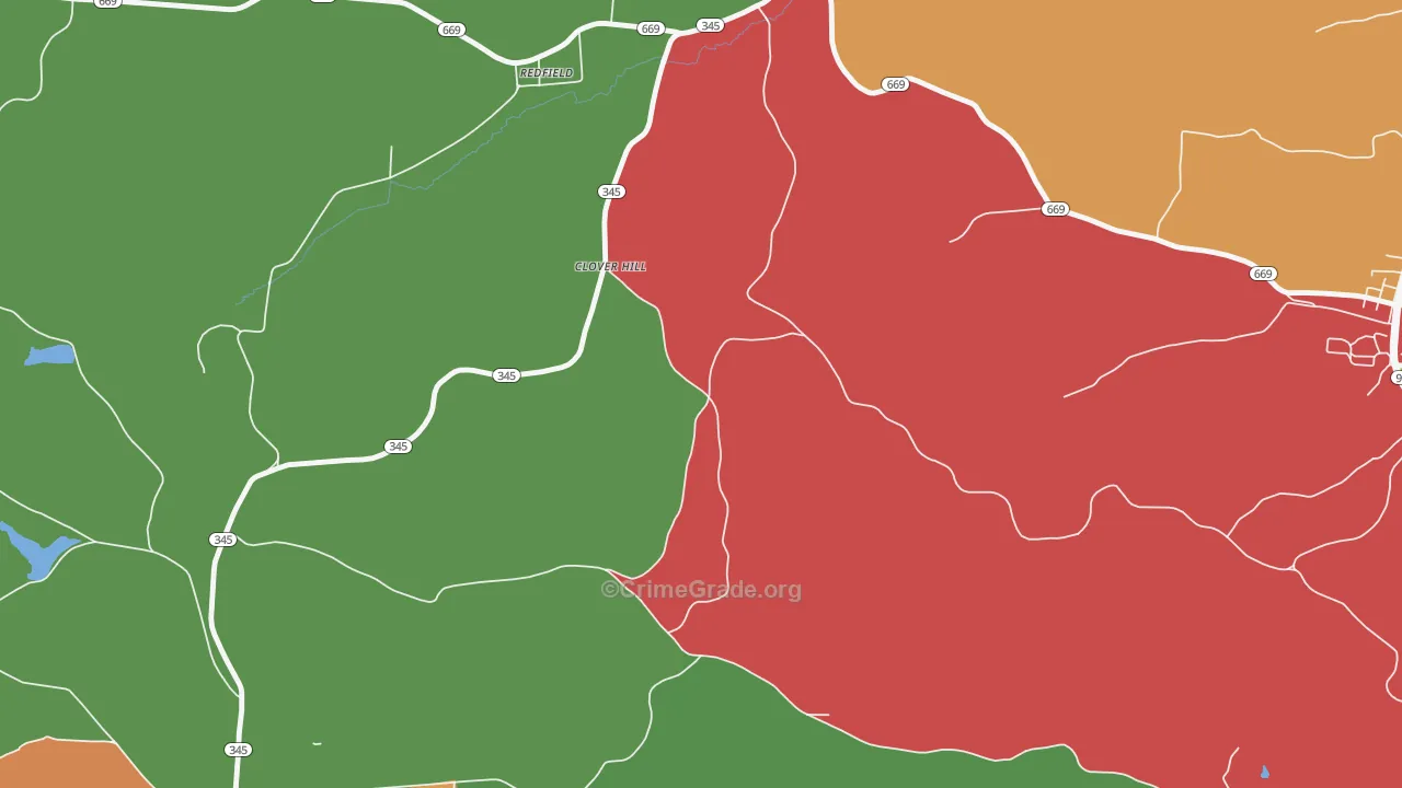 Cloverhill, OH Map of Assault Rates