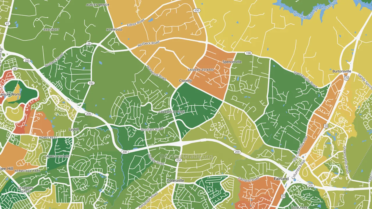 Cloverly, MD Map of Assault Rates