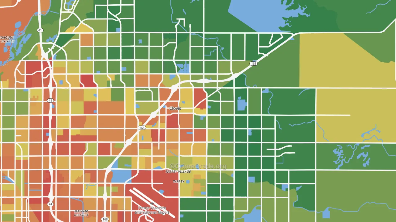 Clovis, CA Map of Assault Rates
