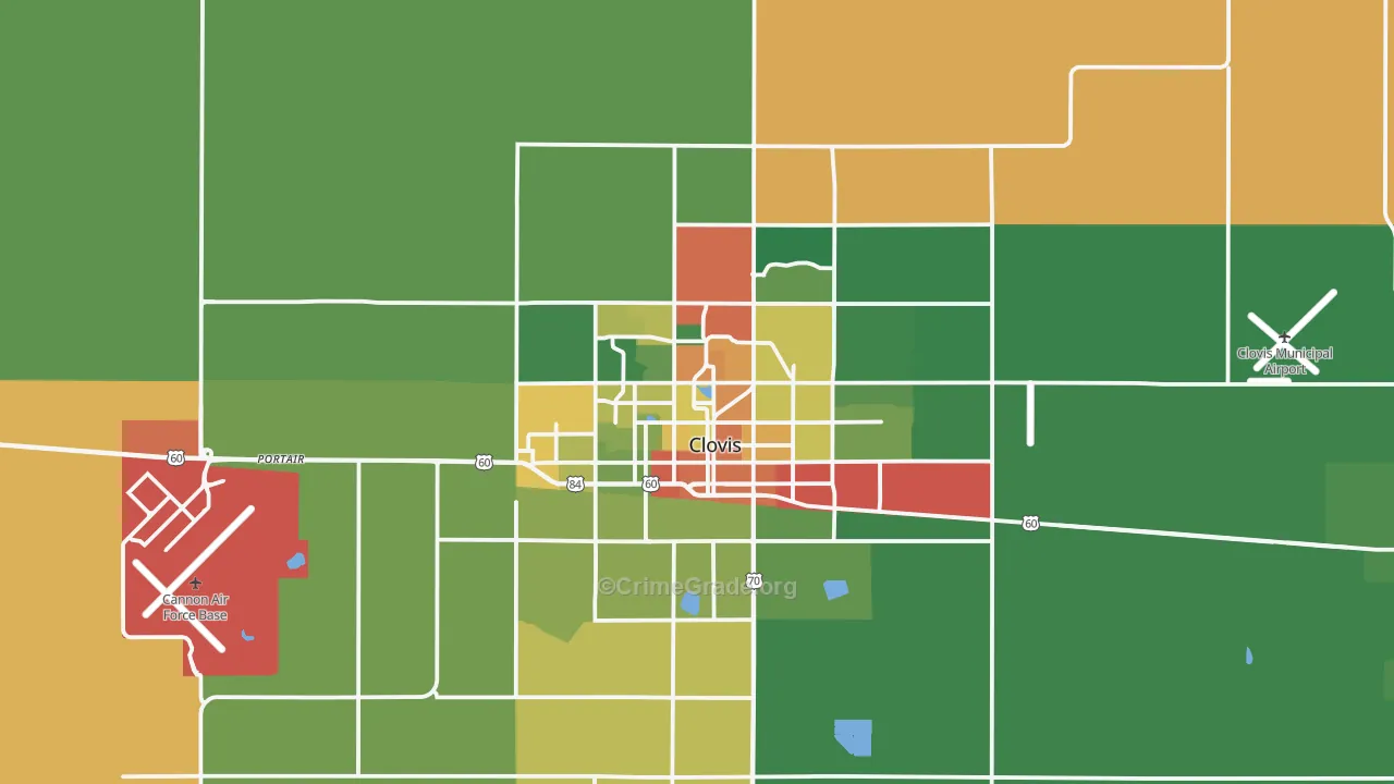 Clovis, NM Map of Assault Rates