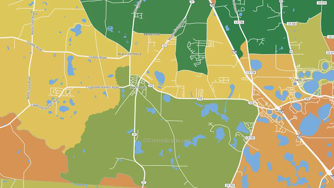 Clyattville, GA Map of Assault Rates