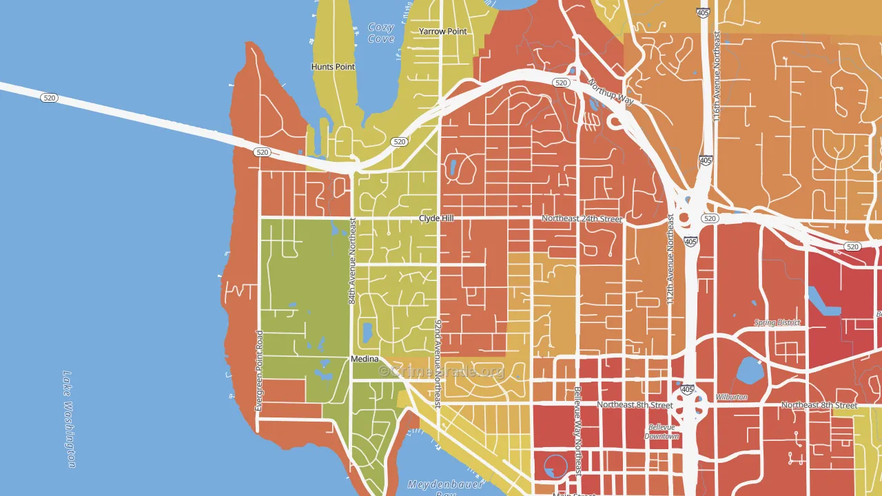 Clyde Hill, WA Map of Assault Rates