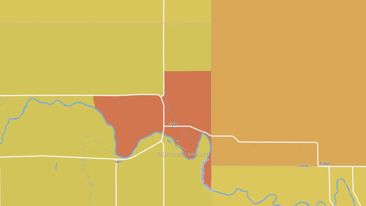 Clyde, KS Map of Assault Rates