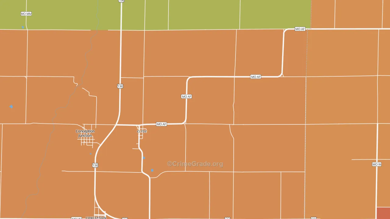 Clyde, MO Map of Assault Rates