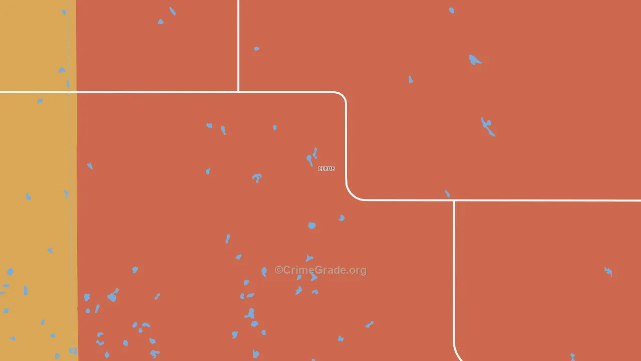 Clyde, ND Map of Assault Rates