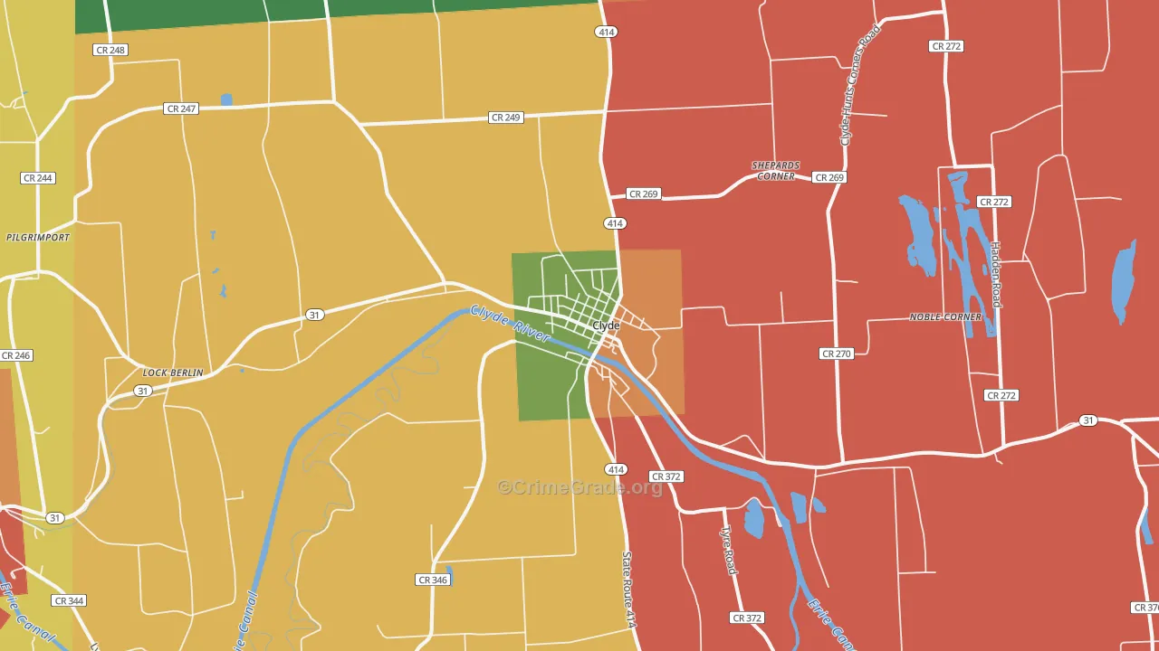 Clyde, NY Map of Assault Rates