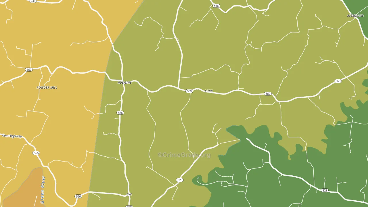 Coakley, KY Map of Assault Rates